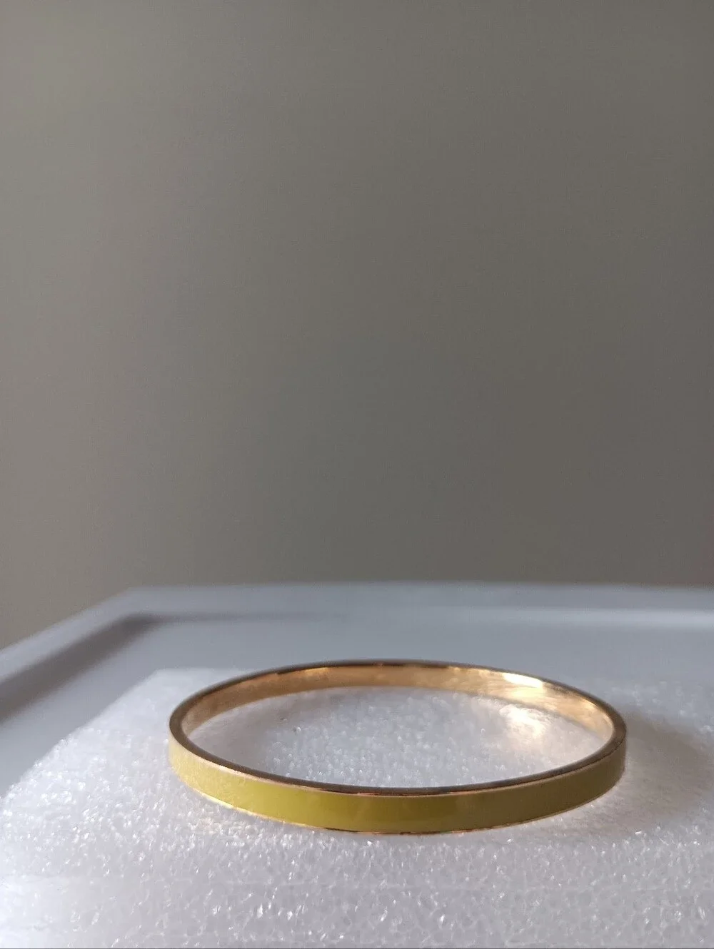 Kate Spade So Far So Good Enamel Bangle Bracelet Yellow Gold 2.5